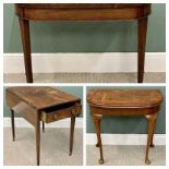 FURNITURE ASSORTMENT - Victorian mahogany foldover card table with interior baize top, on tapered