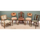 OFFERED WITH LOT 43 - VINTAGE CHAIR ASSORTMENT - to include a pair of drawing room chairs with