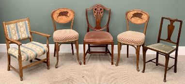 OFFERED WITH LOT 43 - VINTAGE CHAIR ASSORTMENT - to include a pair of drawing room chairs with