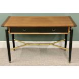 G-PLAN E GOMME LIBRENZA CONSOLE TABLE - with two drawers and gilt metal stretcher, 74cms H, 117cms