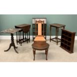 FURNITURE ASSORTMENT (7) - to include small barley twist gate leg table, two occasional tables, open