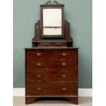 VINTAGE CHEST OF DRAWERS - having two short over three long drawers, 104cms H, 103cms W, 45cms D and