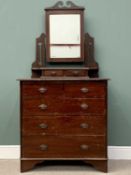 VINTAGE CHEST OF DRAWERS - having two short over three long drawers, 104cms H, 103cms W, 45cms D and