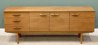 PLUS LOT 21 - MID-CENTURY SIDEBOARD BY AVALON - having three drawers alongside three cupboard doors,