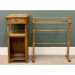 FURNITURE ASSORTMENT - to include a stripped pine side table with upper drawer, central shelf and