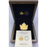 2016 ROYAL CANADIAN MINT 200 DOLLAR 24CT GOLD COIN - in proof quality maple leaf design, 99.99% pure