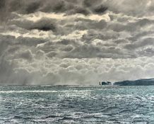 TONY CHANCE British 20th century, oil on canvas - extensive seascape titled 'After the Storm',