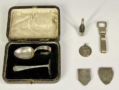 HALLMARKED, CONTINENTAL 925 STAMPED SILVER & WHITE METAL COLLECTABLES GROUP - to include a child's