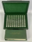 JOHN PINCHES CASED SET OF MINIATURE SILVER INGOTS - 100 Greatest Cars Collection, in a fitted