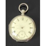 ABERGELE MAKER SILVER CASED POCKET WATCH - signed to the movement 'Pierce Davis, No 9141', requiring