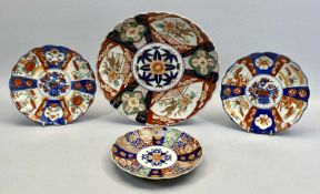 JAPANESE IMARI CIRCULAR SHALLOW DISH - decorated with traditional motifs in cobalt blue, orange