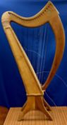 A STONEY END HAND CRAFTED 26 STRING SCHOOLING/PRACTICE HARP NO 4796 - 124cms H, with cover