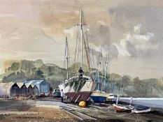 ALAN KIRKPATRICK 2009, (British born 1929), watercolour - titled 'Gallows Point the Sheds', signed