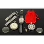 HARRIS & SONS MANCHESTER SILVER CASED POCKET WATCH, chrome cased pocket watch and a modern gent's