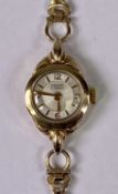 LADY'S VINTAGE 9CT GOLD BRACELET WRISTWATCH - the dial marked 'Stiffler's', 17 jewels having