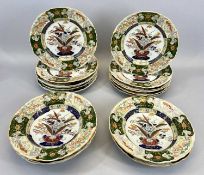 MASONS PATENT IRONSTONE CHINA PART DINNER SERVICE - painted with flowering jardinieres within