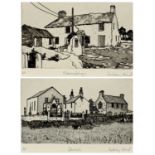 AUDREY HIND black and white artist's proof etchings, a pair - 'Maenaddwyn' and 'Carmel', signed
