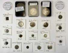 MIXED BRITISH & CONTINENTAL COINS COLLECTION - in silver, bronze and other metals, items include a