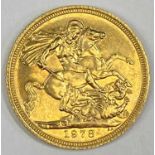 1978 QUEEN ELIZABETH II GOLD FULL SOVEREIGN