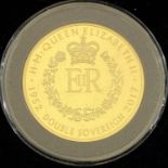 2017 HARRINGTON & BYRNE SAPPHIRE JUBILEE GOLD PROOF DOUBLE SOVEREIGN - mintage 199, 16grms,