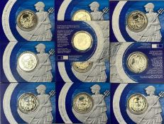 2005 ROYAL MINT SILVER BULLION TWO POUND BRITANNIA COINS (10) - in original presentation blister