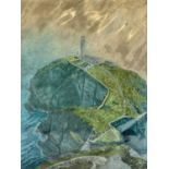 TONY CHANCE British 20th century, oil on canvas - South Stack Lighthouse, signed lower right,