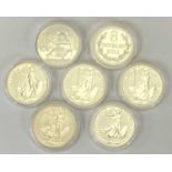 1oz FINE SILVER COLLECTABLE COINS (7) - to include a 2017 Panda, 2011 Guernsey 8 doubles and five