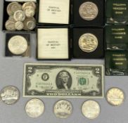 SILVER & OTHER COIN COLLECTOR'S GROUP - to include 5 x Canada silver dollar coins, 3 x 1962, 2 x