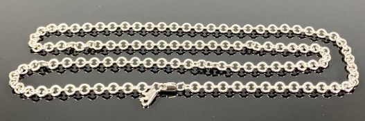 A PALLADIUM BELCHER LINK NECKLACE - with lobster claw clasps, each stamped '950 P', 61cms L, 22.