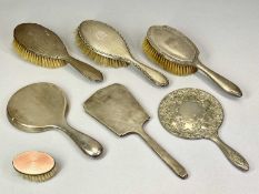 SILVER & OTHER DRESSING TABLE HAND MIRRORS & BRUSHES GROUP - 7 items to include one complete hand