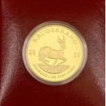 2016 SOUTH AFRICA MINT 1OZ FINE GOLD KRUGERRAND - with certificate No 334 from a limited edition