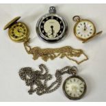 LADY'S & GENT'S FOB/POCKET WATCHES (4) - in 14ct gold, silver and other metals, the gold example