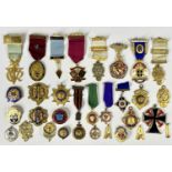 MASONIC/RAOB & OTHER MEDALLIONS - in silvered and gilt metals, many with enamelled decorations (31)