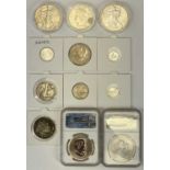 UNITED STATES OF AMERICA & CANADA SILVER COINS COLLECTION - to include 1oz fine silver coins