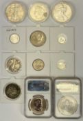 UNITED STATES OF AMERICA & CANADA SILVER COINS COLLECTION - to include 1oz fine silver coins