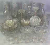 ANTIQUE & LATER GLASSWARE - to include a large knopped stem goblet, single candle lustre, various