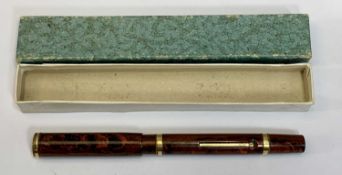 SWAN SF130 MABIE TODD WOOD GRAIN SELF FILLER FOUNTAIN PEN – 14ct gold nib, boxed