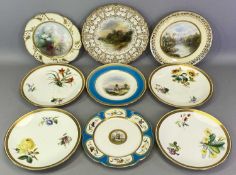 MINTON, MINTON'S & ROYAL DOULTON PORCELAIN CABINET PLATES (9) to include a Royal Doulton 'Ludlow