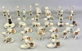 CRESTED WARE CATS COLLECTION – 32 items with crests for Southend on Sea, Bristol, Norwich,