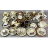 18TH CENTURY & LATER CABINET CUPS & SAUCERS, TEA BOWLS ETC - makers include Royal Worcester,