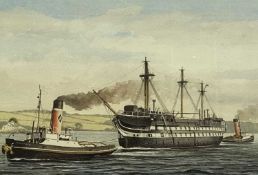 IEUAN WILLIAMS (Anglesey Artist born 1946) limited edition colour print (16/100) - HMS Conway,