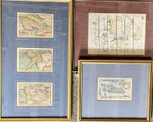 PRINTS & ENGRAVINGS – CHRISTOPHER SAXTON engraved and hand coloured miniature map of The Isle of Man