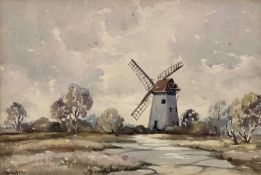 GLADYS DAWSON watercolour – windmill, titled verso ‘The landmark Bidston Mill’, signed lower left,