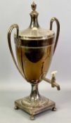 SILVER PLATE ON COPPER SAMOVAR - early 19th century, of classical design with side handles, cover