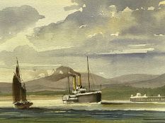 ALAN KIRKPATRICK (British born 1929) watercolour - paddle steamer and sailing boat off Bangor