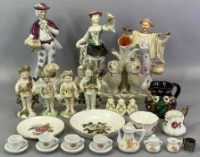 ENGLISH & CONTINENTAL POTTERY & PORCELAIN CABINET WARE GROUP – to include 4 x Derby type Putto,