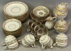 VICTORIAN, POSSIBLY MINTON & OTHER, DECORATIVE TEAWARE - 25 pieces in the believed Minton pattern,