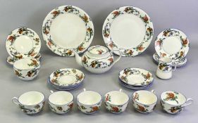 GEORGE JONES CRESCENT TEASET – bird and floral transfer decorated, 23 pieces to include teapot, milk