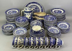 OLD WILLOW and other blue and white dresser plates and similar, a very large quantity