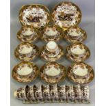EARLY SPODE PORCELAIN PART TEA SERVICE - 29 pieces, hand painted and gilded, rich Japan pattern